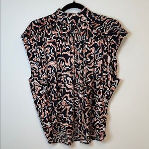 Joie Black and Orange Women's Top